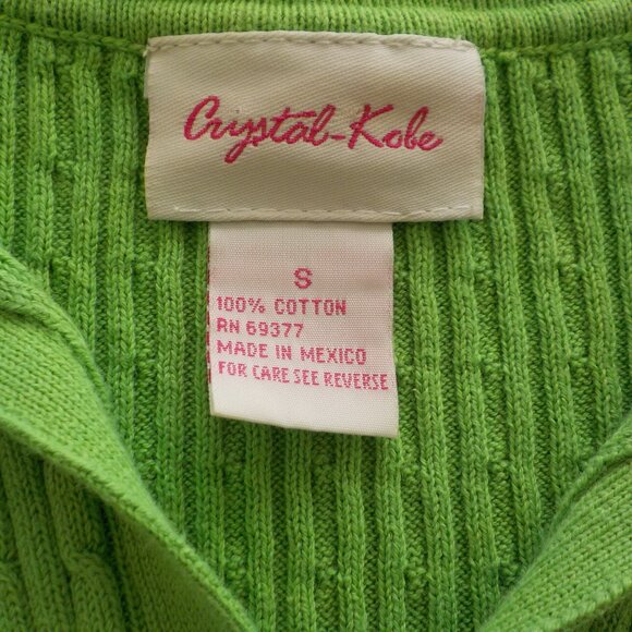 Crystal Kobe Sweater - Women - Small - Short Sleeve - Kelly Green - Vintage Y2K - Picture 2 of 6